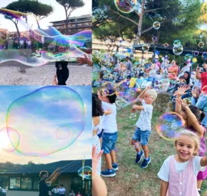 spettacolo di magia e bolle